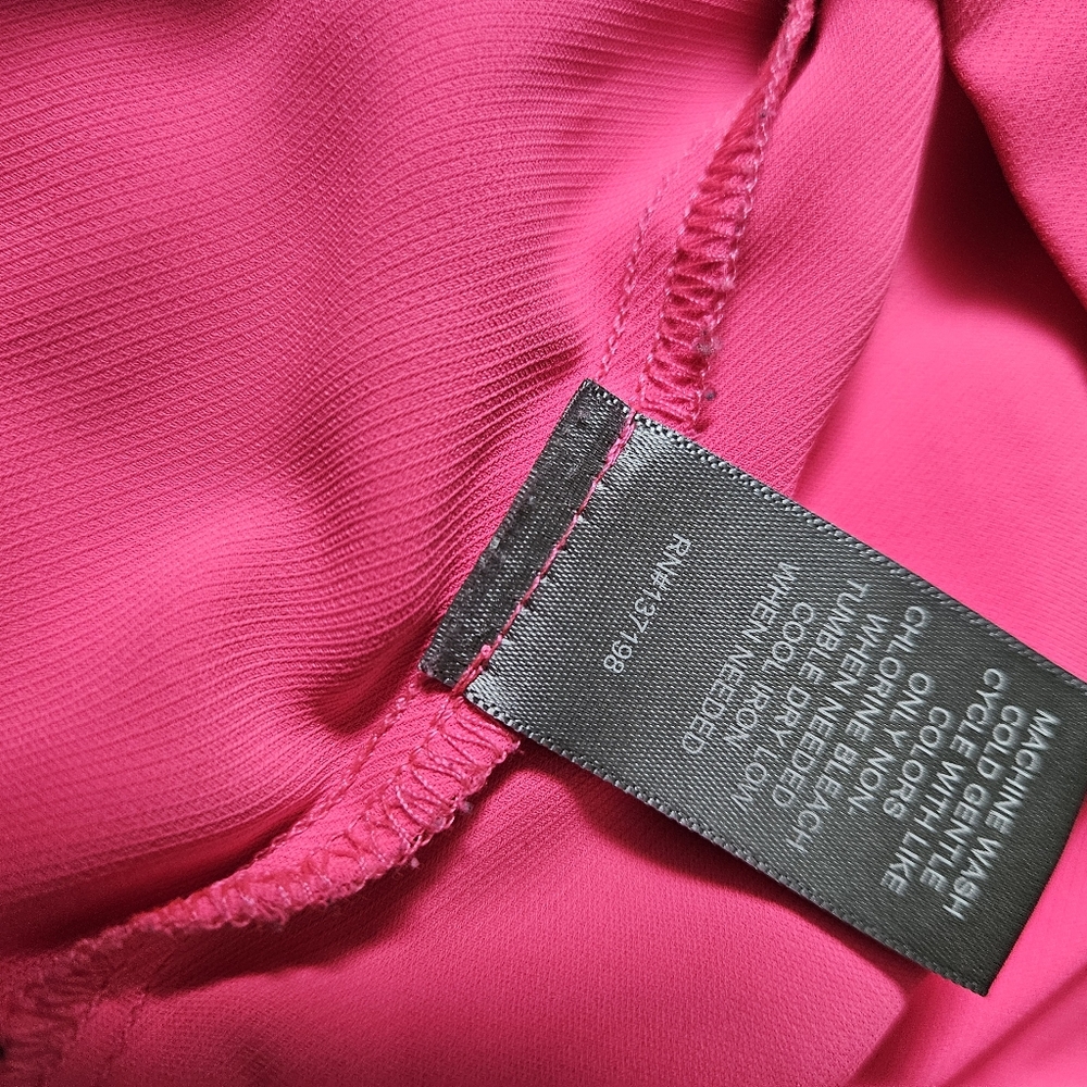 Marled neon pink small womens blouse dress long sleeve proffessional work attire - Picture 6 of 6